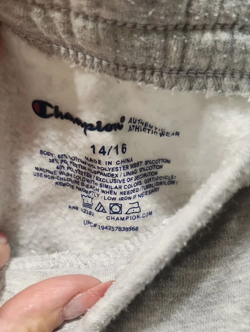 Champion Black Hoodie and Gray Sweatpants with Pink Logo